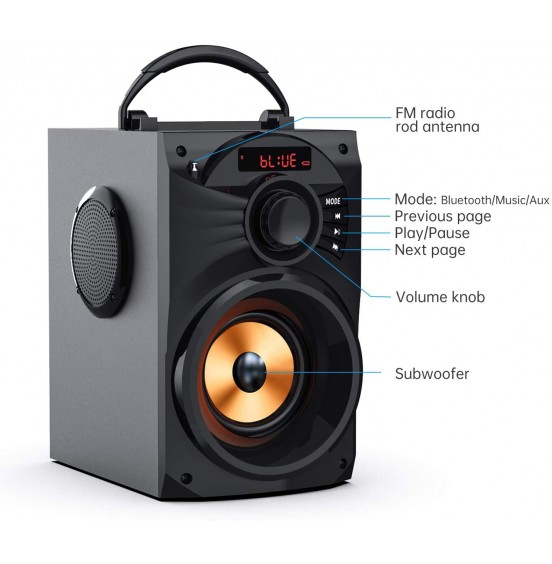 Portable Bluetooth Speaker with Subwoofer Wireless Speakers Outdoor/Indoor Big Speaker Support Remote Control FM Radio TF Card LED Lights MP3 Player Party Speaker for Home Camping iPhone Computer PC Portable Bluetooth Speaker with Subwoofer Wireless Speakers Outdoor/Indoor Big Speaker Support Remote Control FM Radio TF Card LED Lights MP3 Player Party Speaker for Home Camping iPhone Computer PC